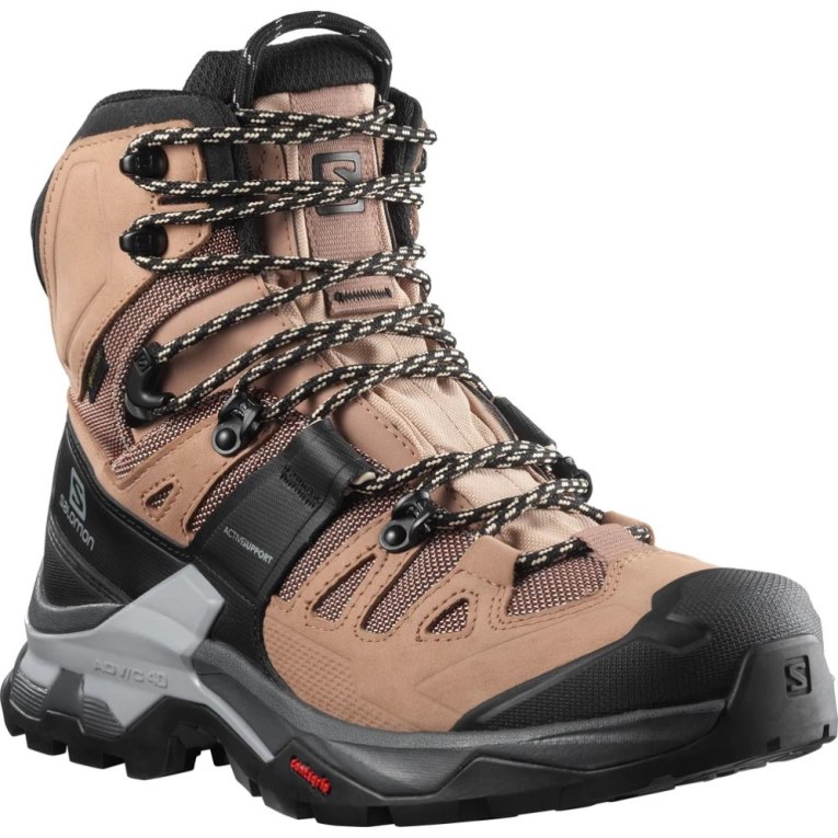 Botas Caminhada Salomon Quest 4 GTX Feminino Marrom Pretas | PT B02851